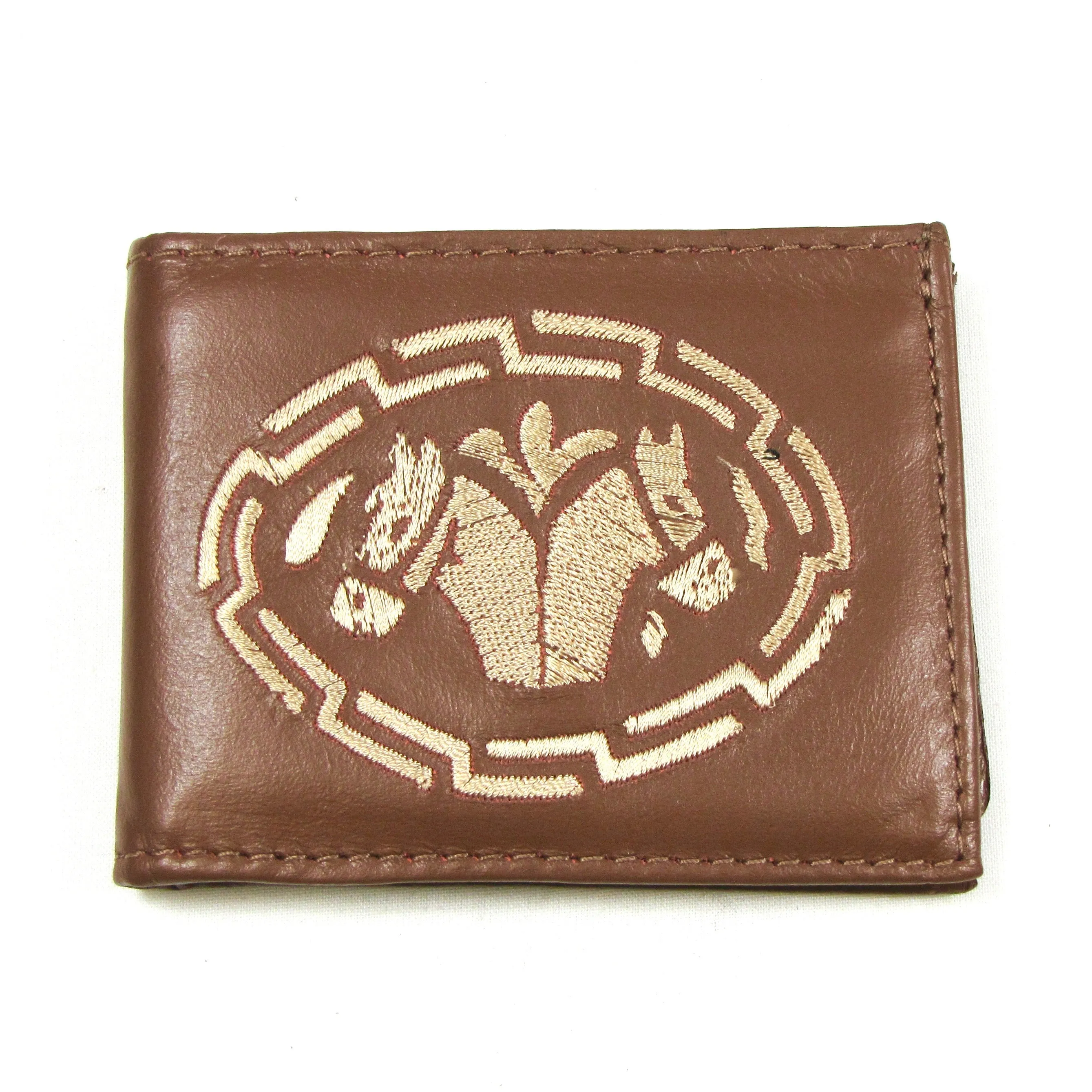 FB816T-XX  Embroidered Billfold Tan - Horseheads