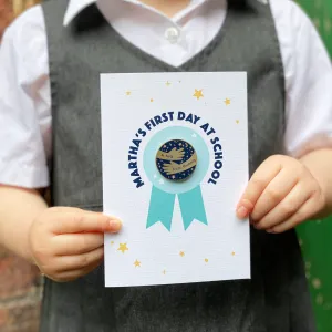 First Day At School 'A Hug From' Pin Badge Card