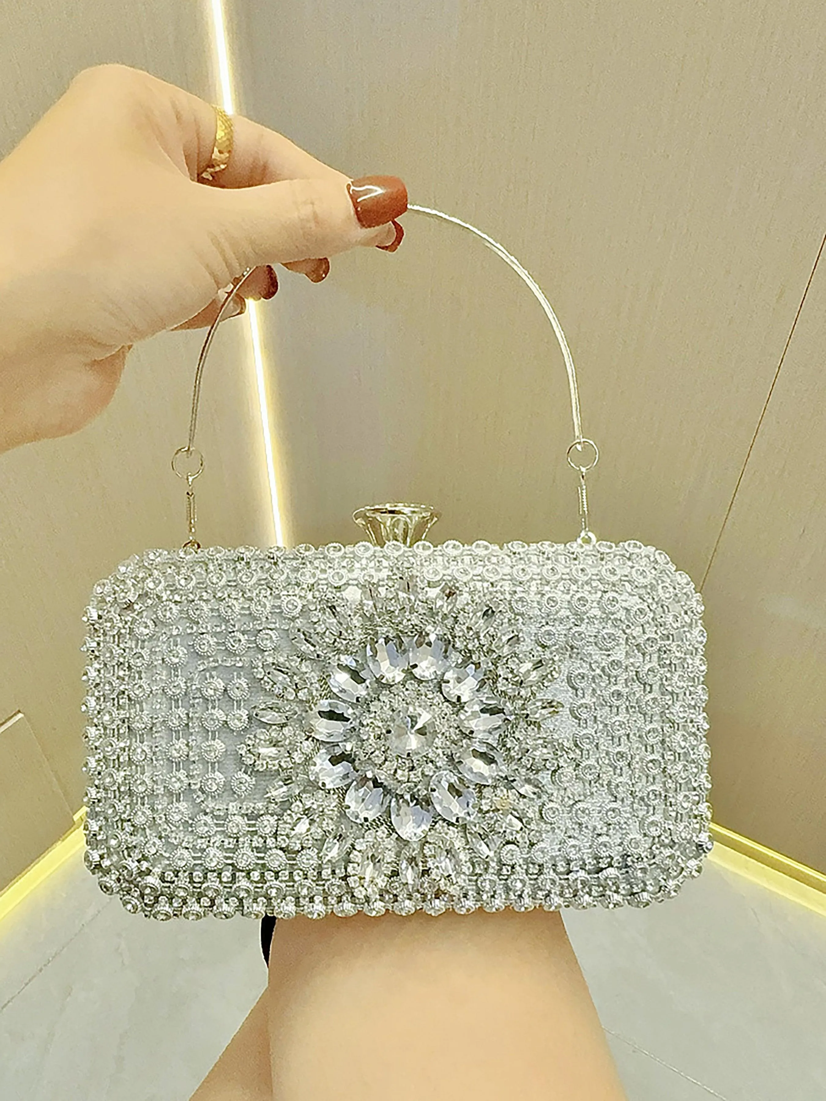 Floral Rhinestone Wedding Dinner Handbag MNBF040