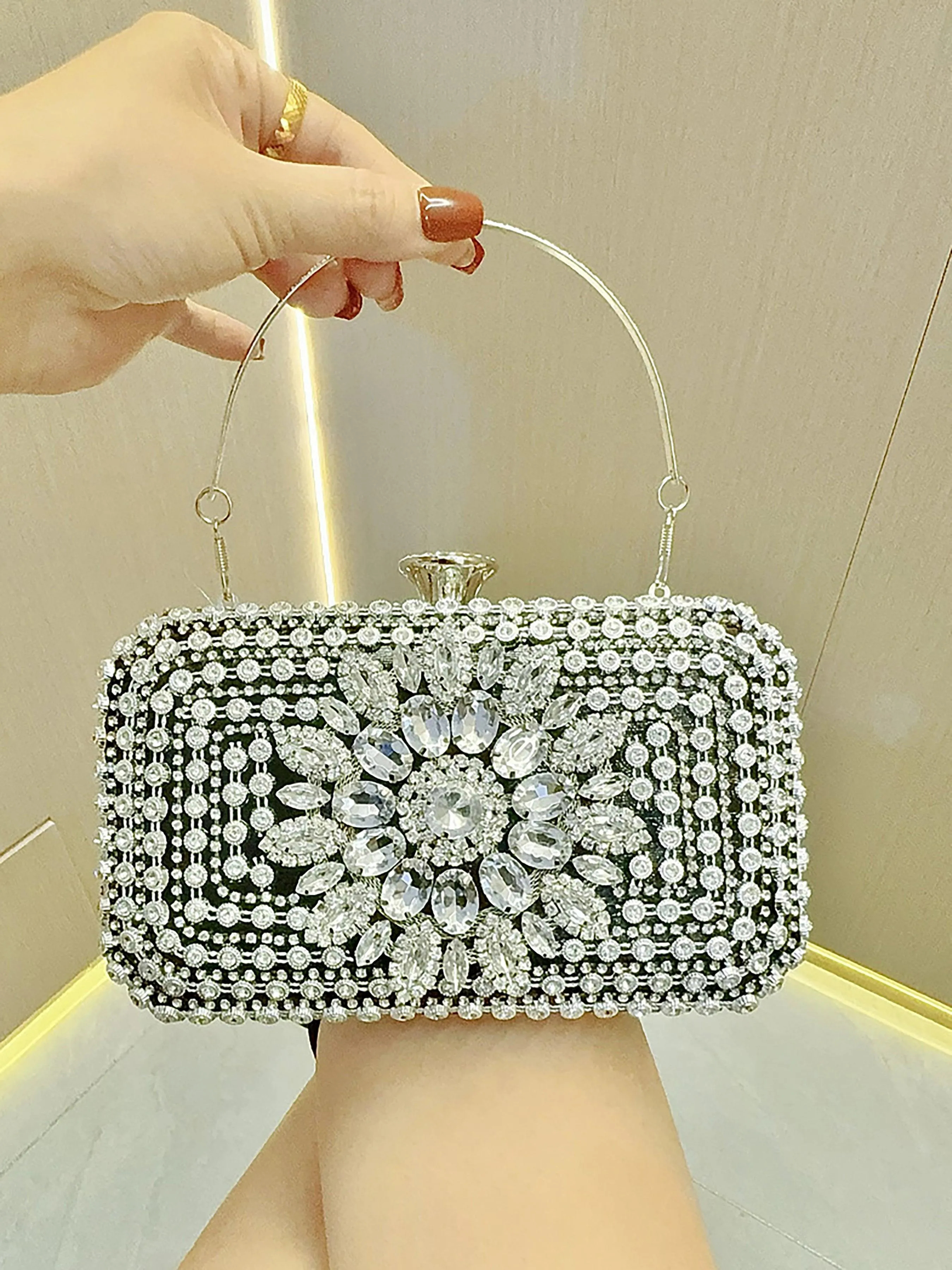Floral Rhinestone Wedding Dinner Handbag MNBF040
