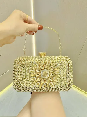 Floral Rhinestone Wedding Dinner Handbag MNBF040