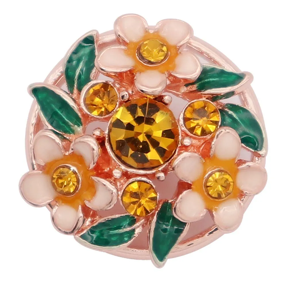 Flowers Mixed Enamel Jewelry Snap