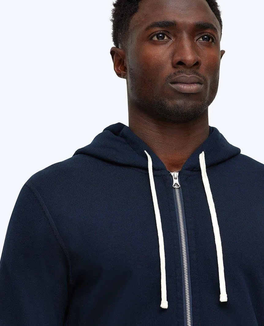 Full Zip Hoodie Midweight Terry Navy