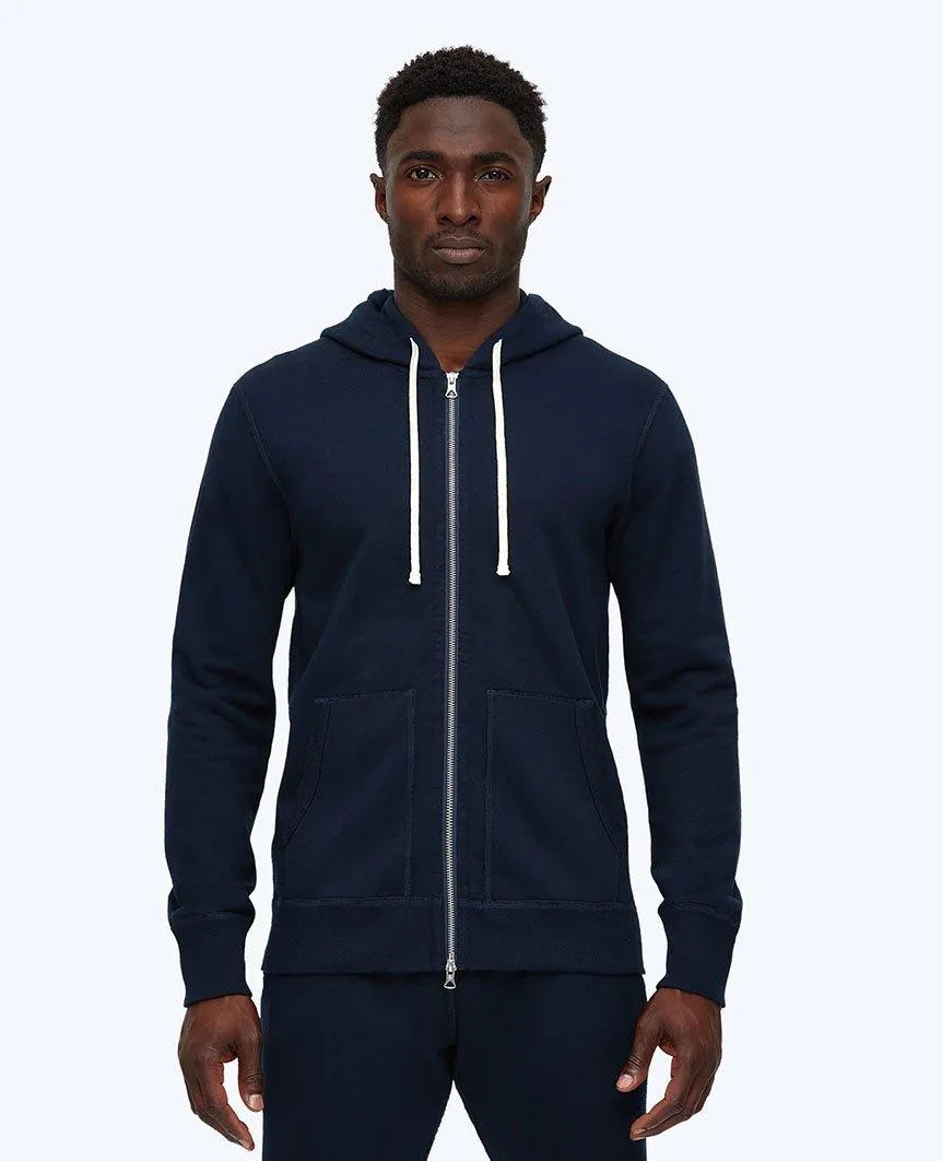 Full Zip Hoodie Midweight Terry Navy