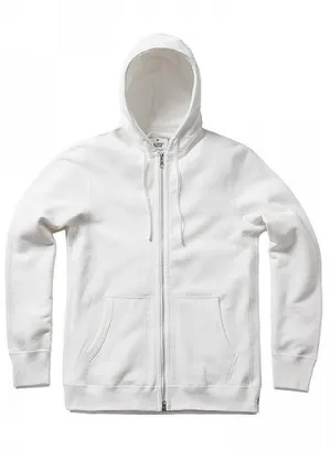 Full Zip Hoodie Midweight Terry White