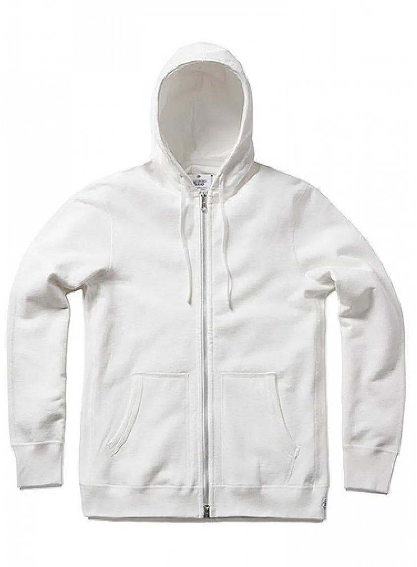 Full Zip Hoodie Midweight Terry White