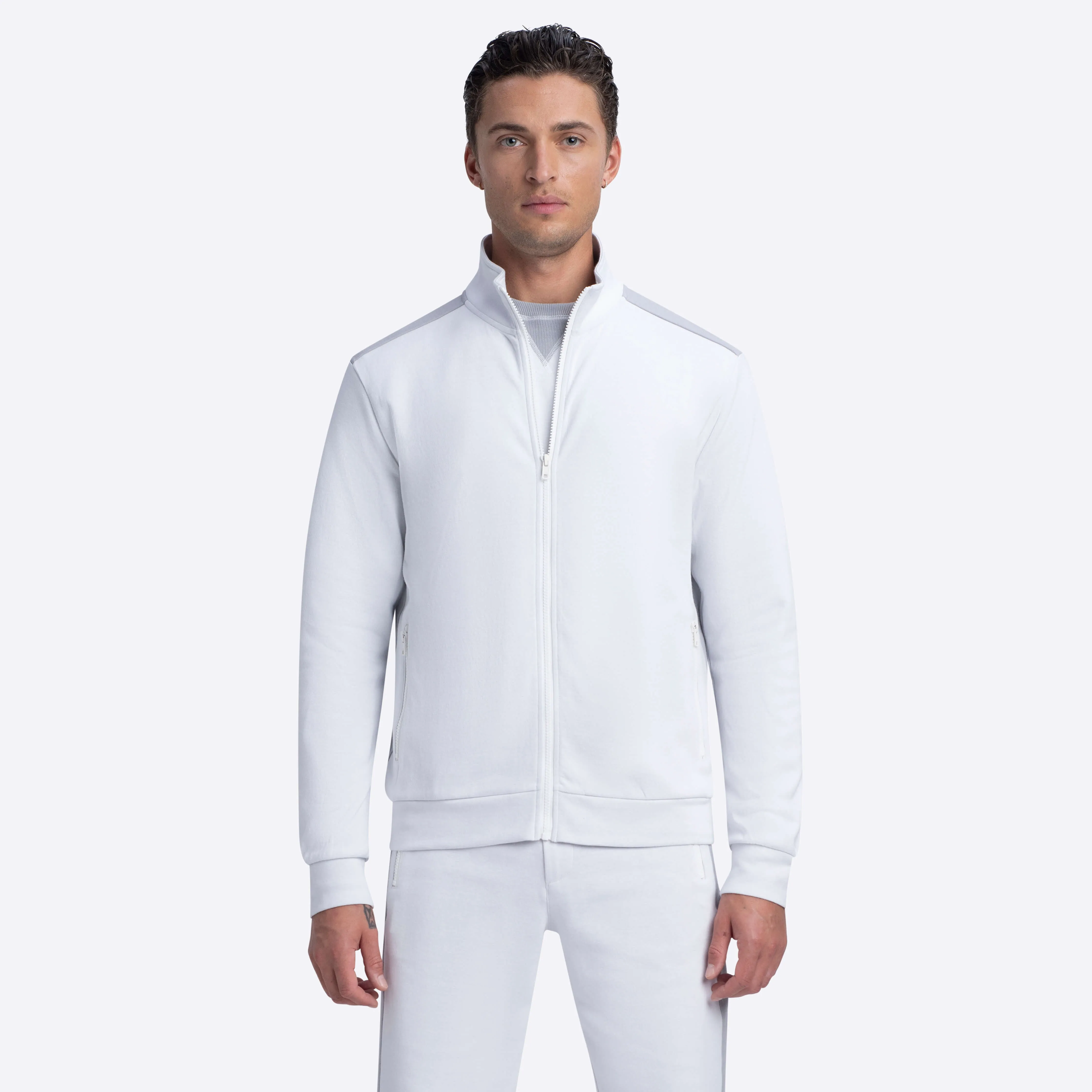 Full Zip Mock Neck Sweatshirt