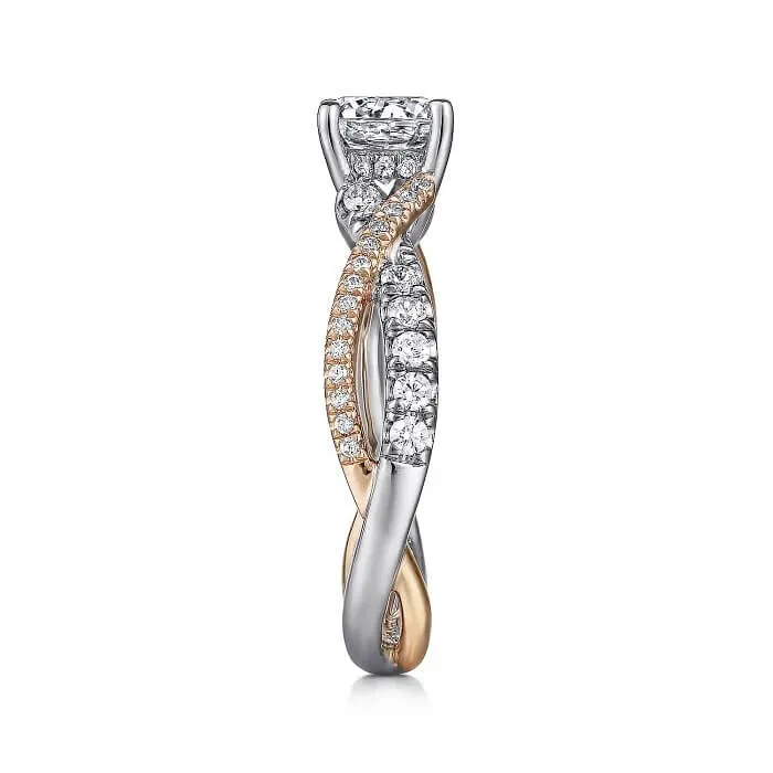 Gabriel & Co. Round Diamond Twisted Engagement Ring ER14460R4T44JJ
