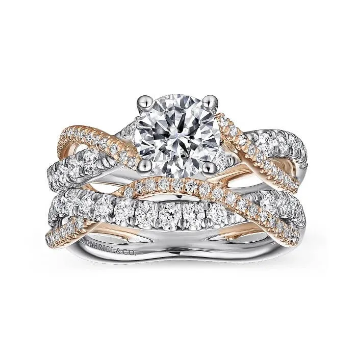Gabriel & Co. Round Diamond Twisted Engagement Ring ER14460R4T44JJ