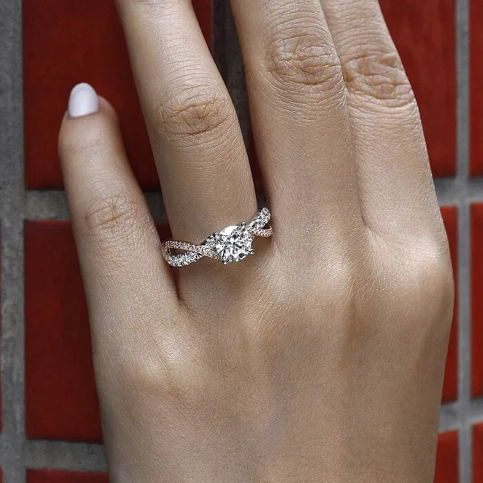 Gabriel & Co. Round Diamond Twisted Engagement Ring ER14460R4T44JJ