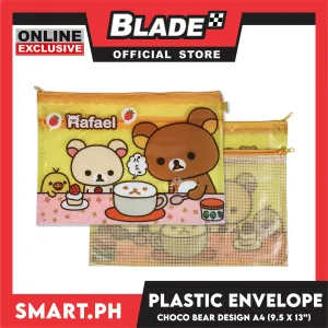 Gifts Plastic Envelope, Choco Bear Design A4 9.5 x 13' '