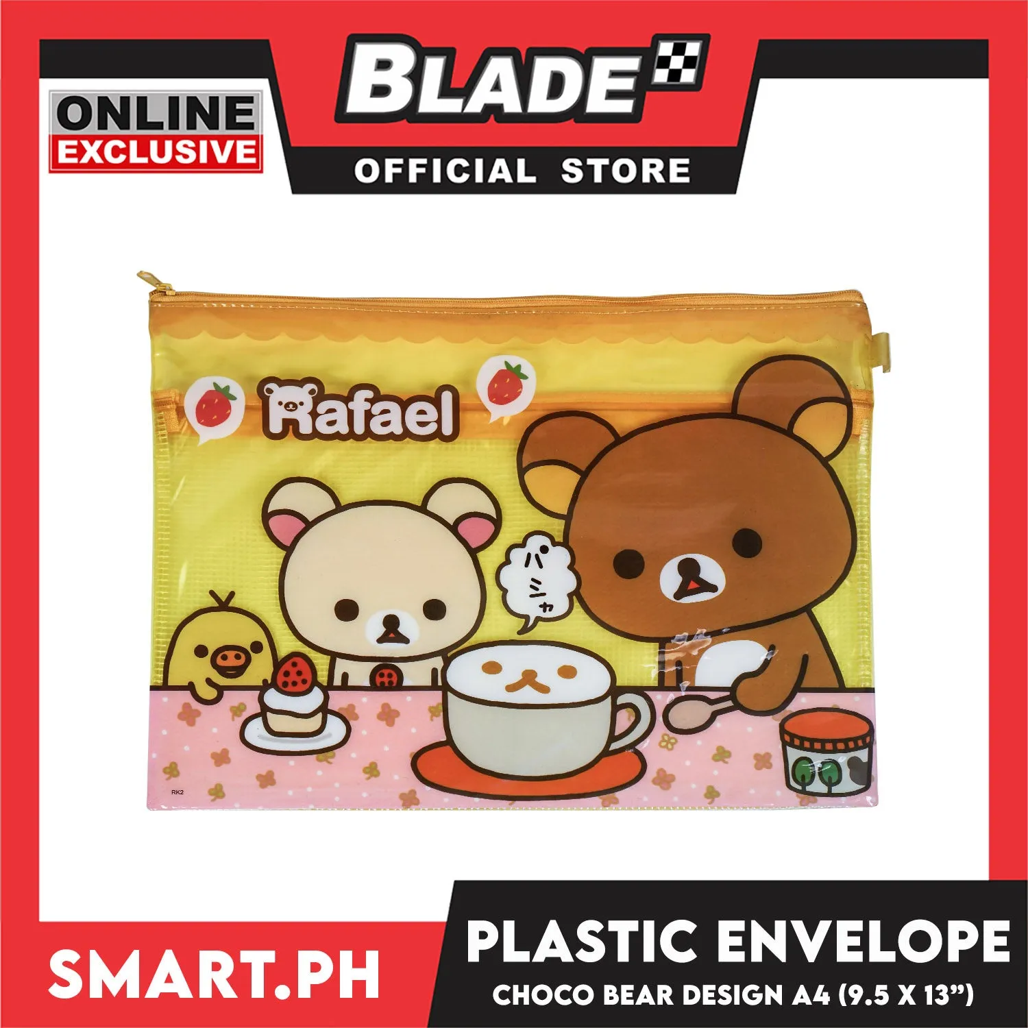 Gifts Plastic Envelope, Choco Bear Design A4 9.5 x 13' '