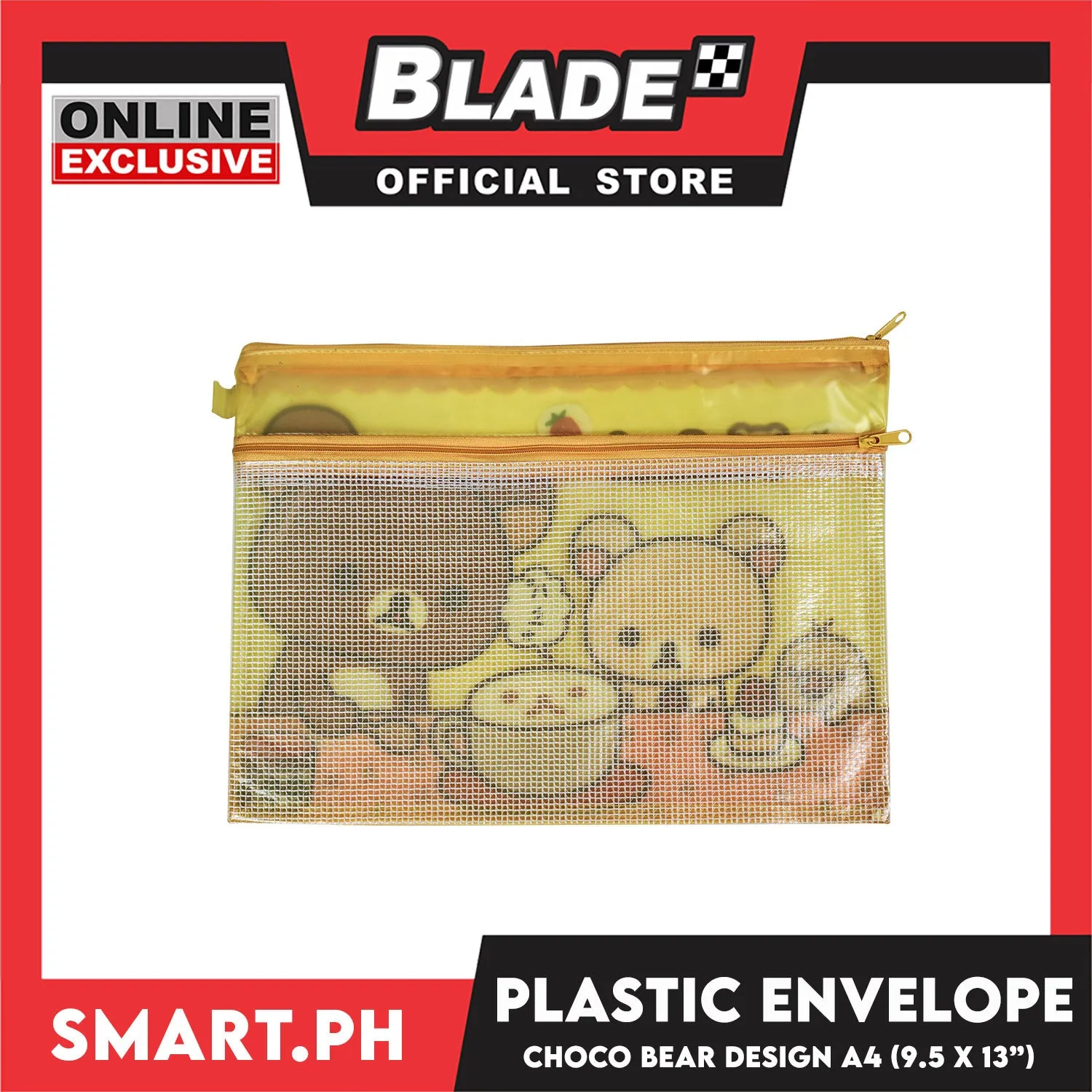 Gifts Plastic Envelope, Choco Bear Design A4 9.5 x 13' '