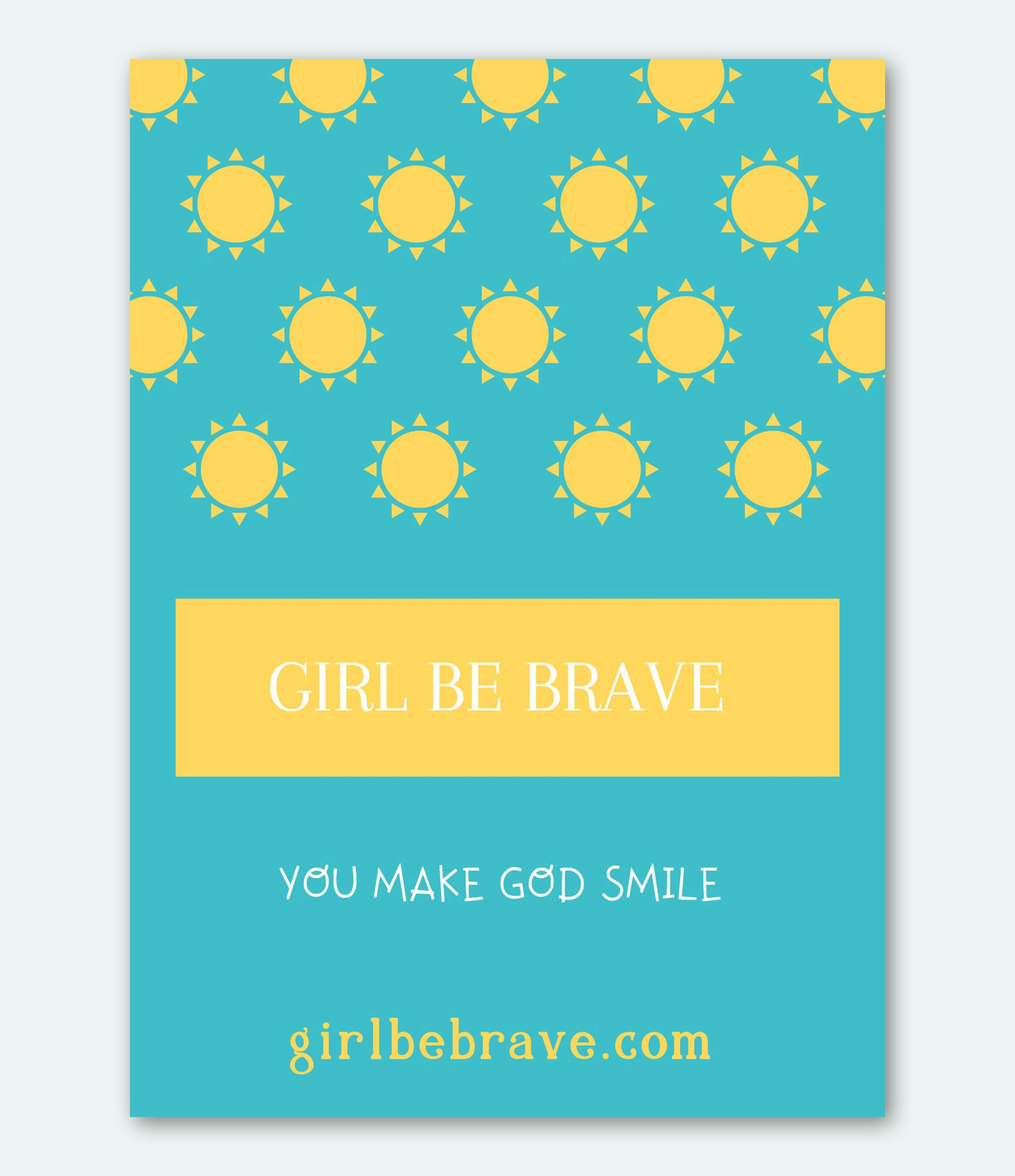 Girl Be Brave Quote Card with Envelope #8