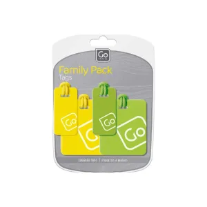 Go Travel Luggage Tags Family Pack Yellow/Green