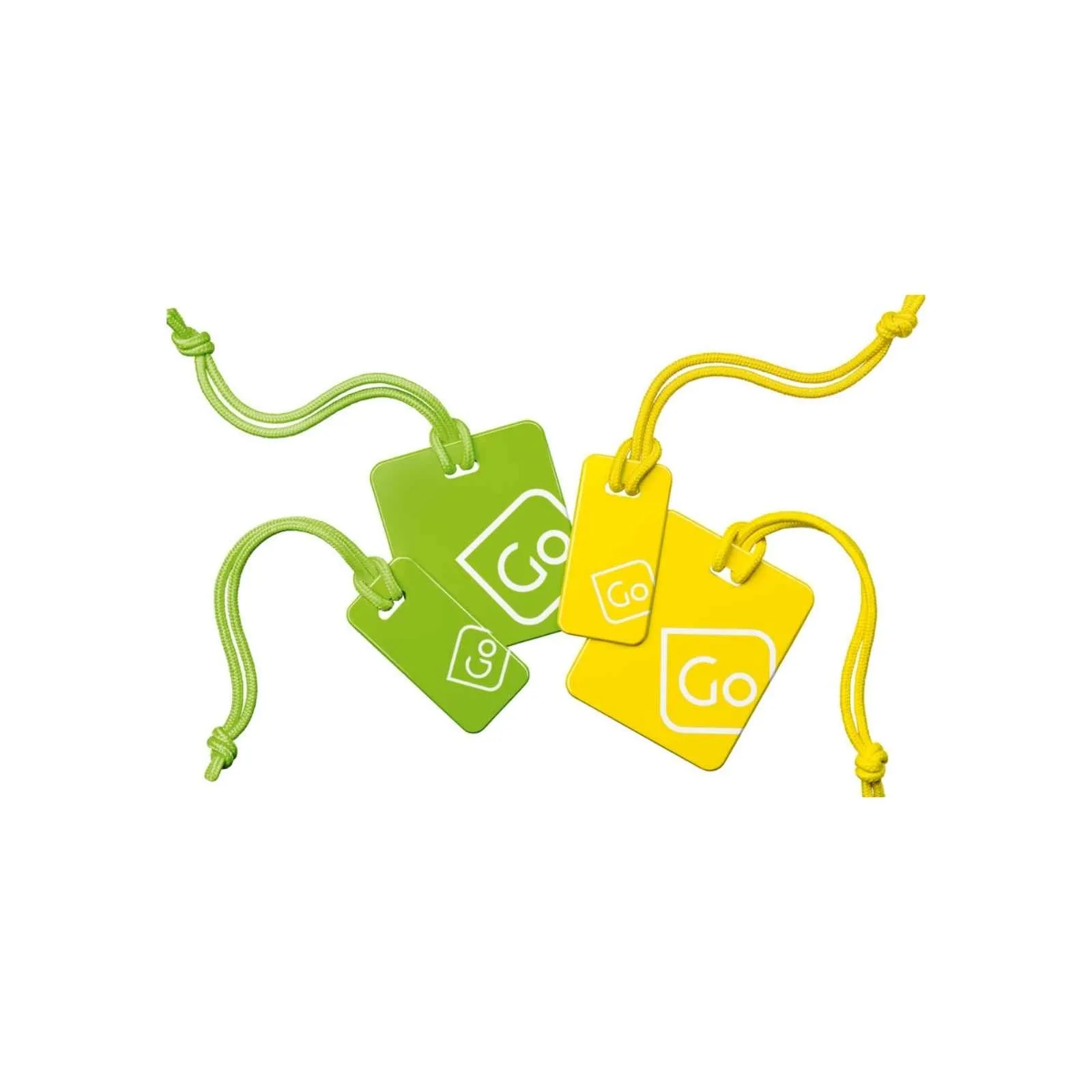 Go Travel Luggage Tags Family Pack Yellow/Green
