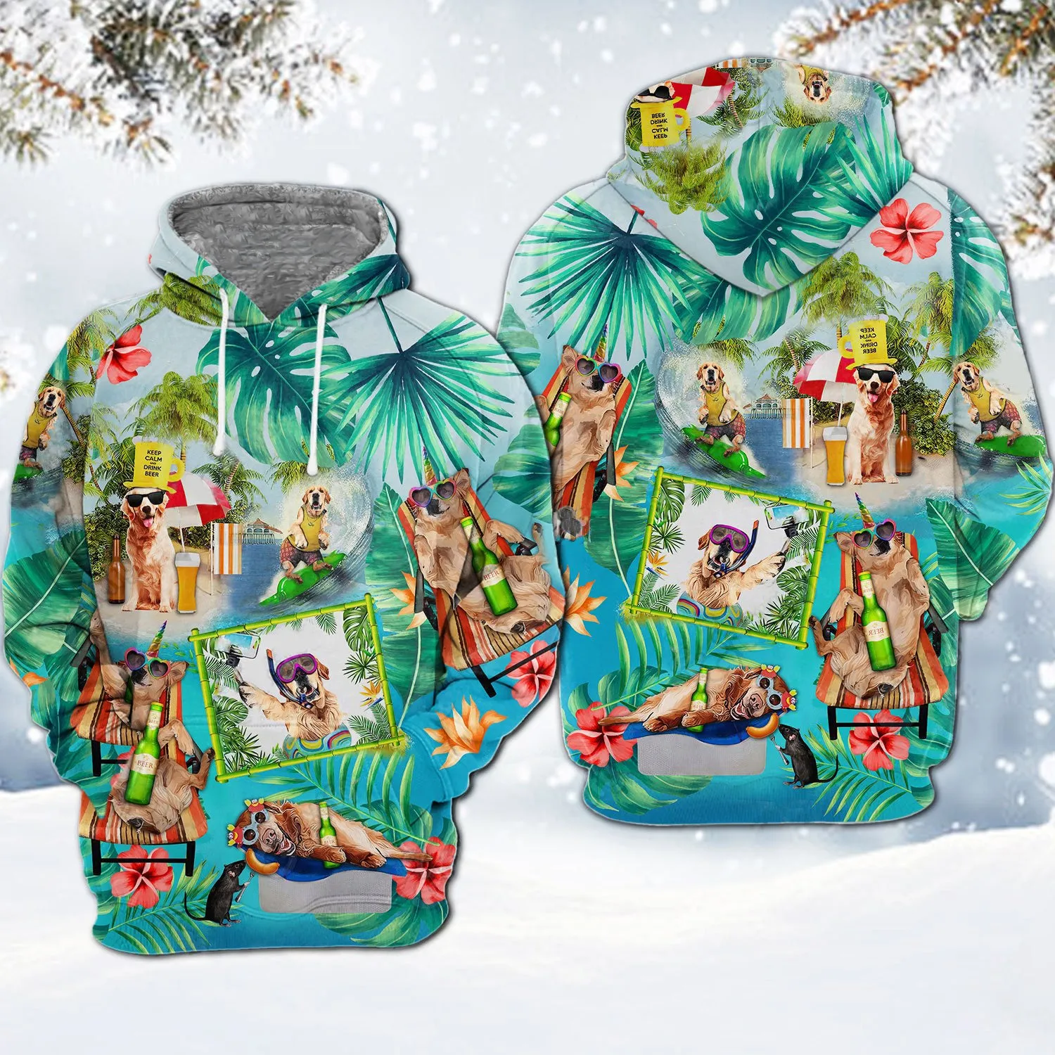 Golden Retriever 1-Surfing Hoodie