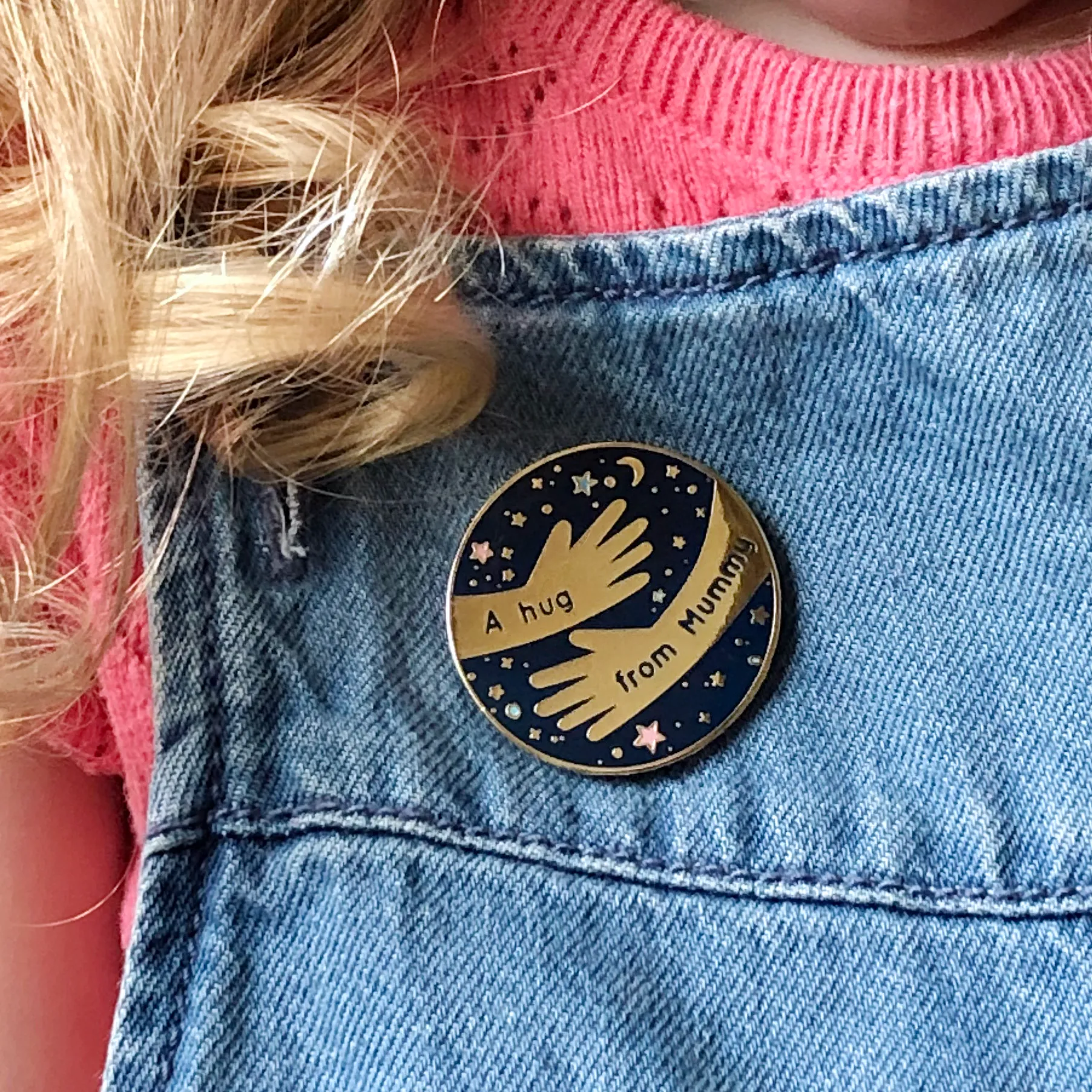 Good Luck 'A Hug From' Pin Badge Card