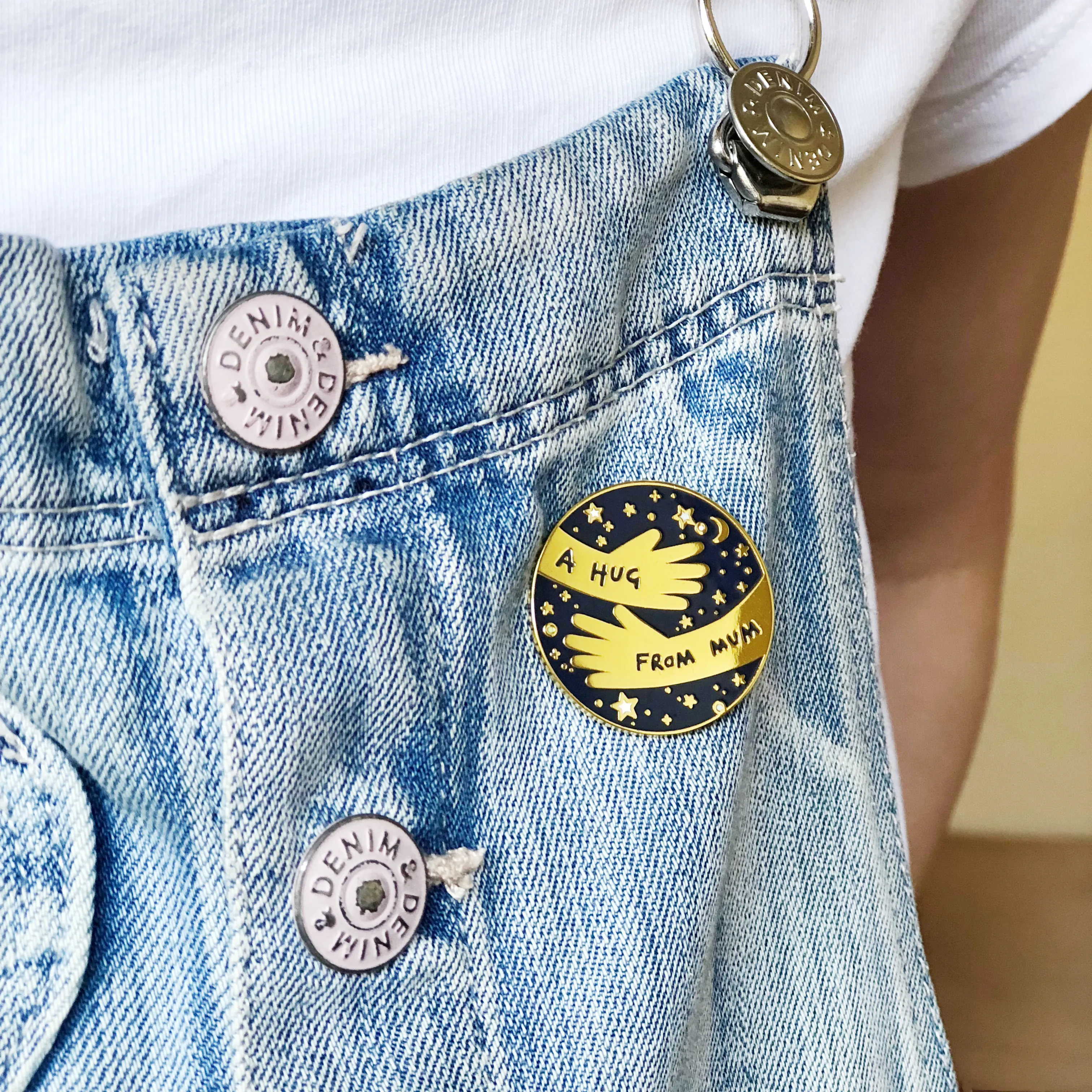 Good Luck At School 'A Hug From' Pin Badge Card