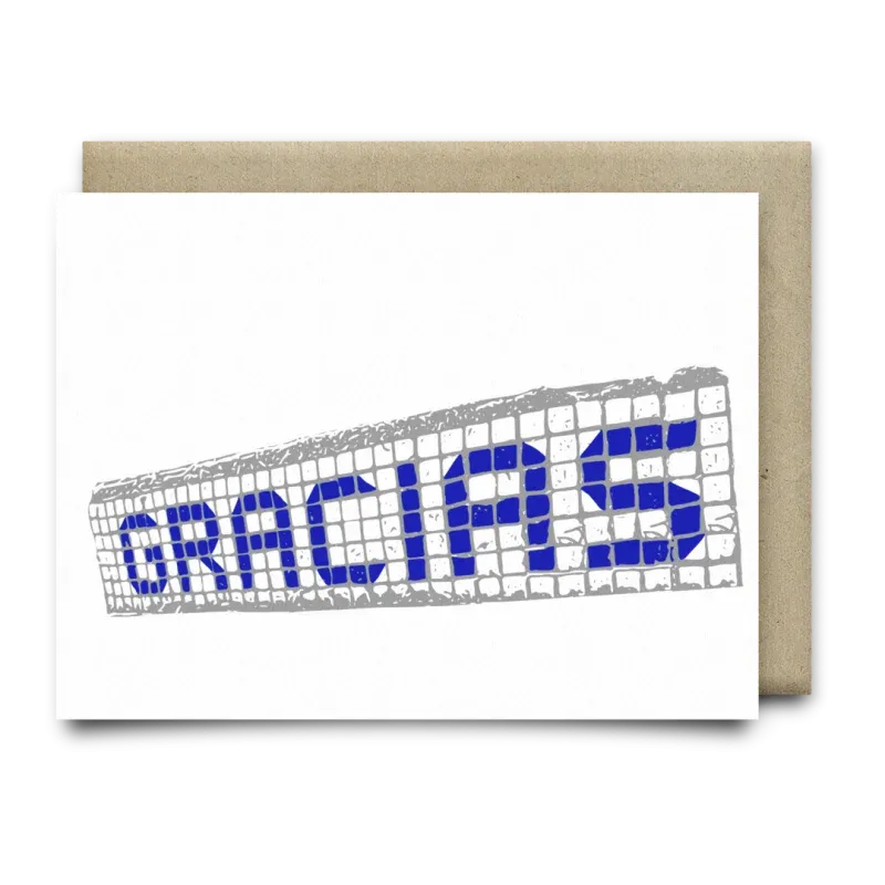 Gracias Blue Tiles Card | Anvil Cards