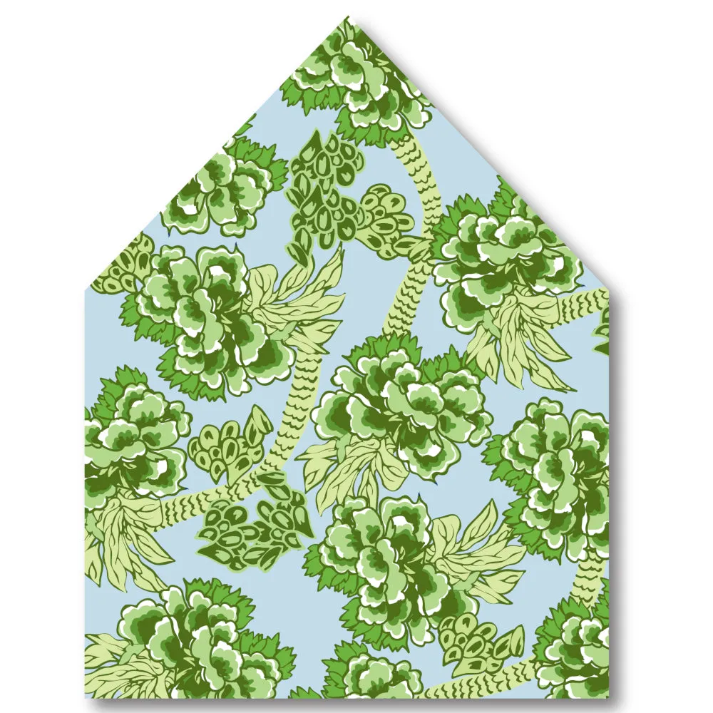 Green Chinoiserie Envelope Liner