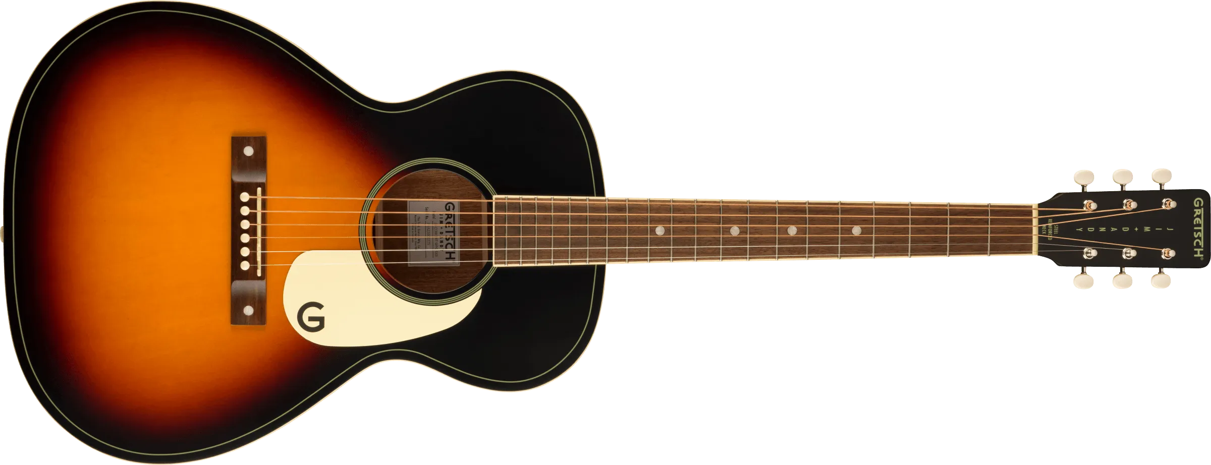 Gretsch Jim Dandy™ Concert, Walnut Fingerboard, White Pickguard, Rex Burst