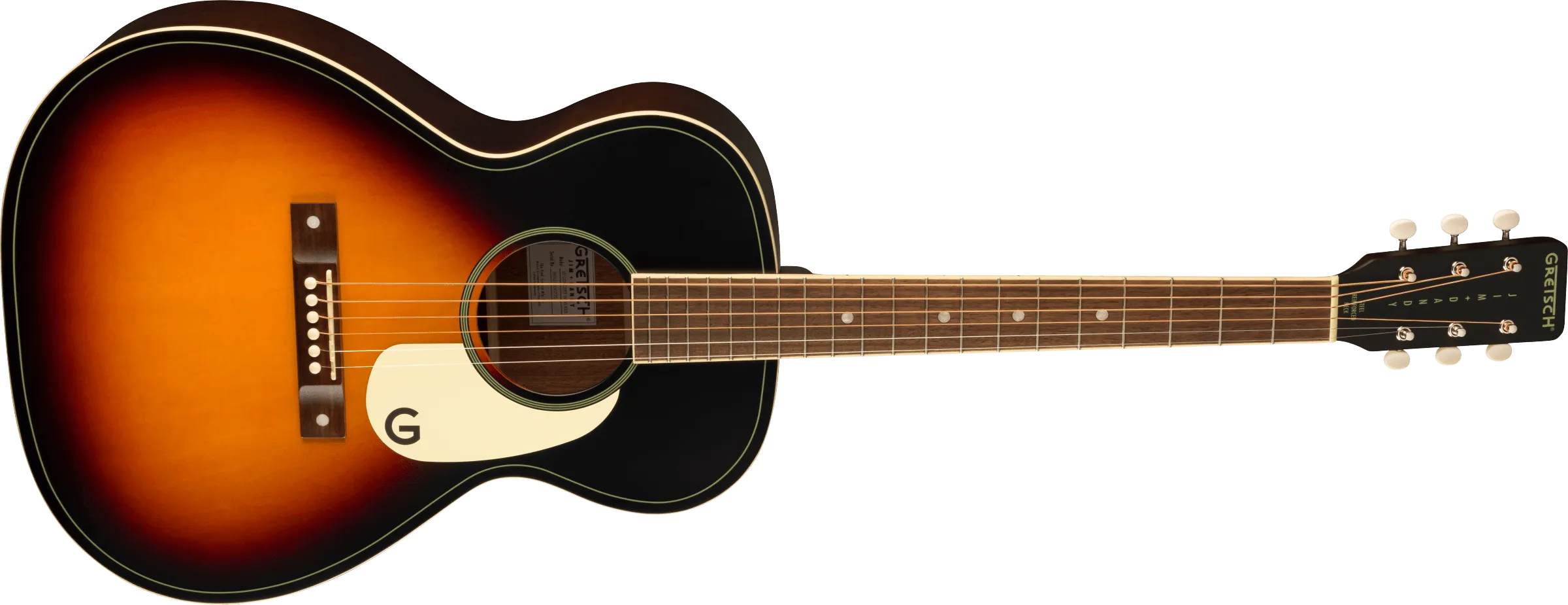 Gretsch Jim Dandy™ Concert, Walnut Fingerboard, White Pickguard, Rex Burst