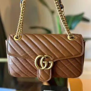 GUCCI Azalea Calfskin Matelasse Diagonal GG Marmont