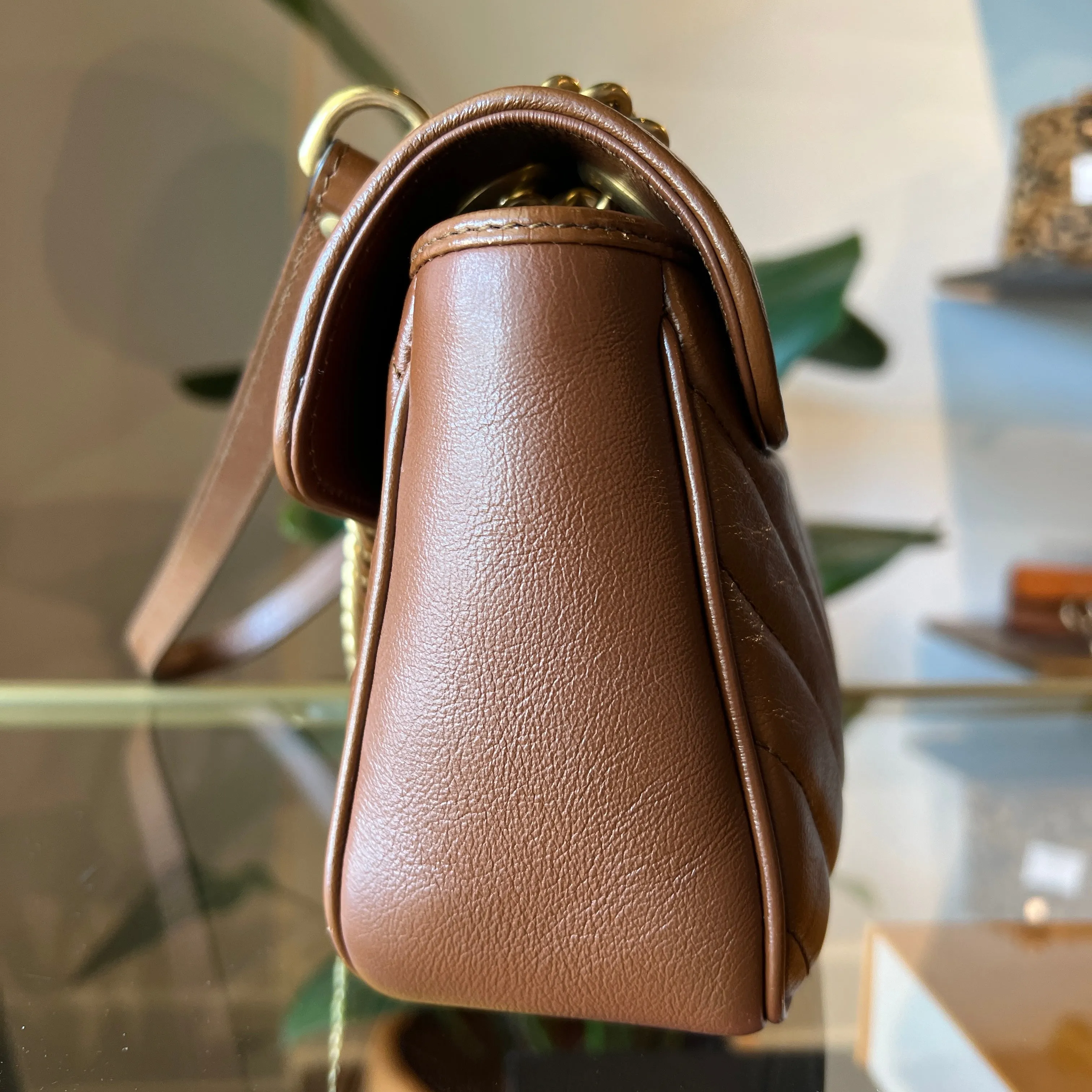 GUCCI Azalea Calfskin Matelasse Diagonal GG Marmont