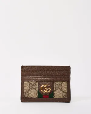 Gucci Brown Canvas & Leather Ophidia GG Card Case