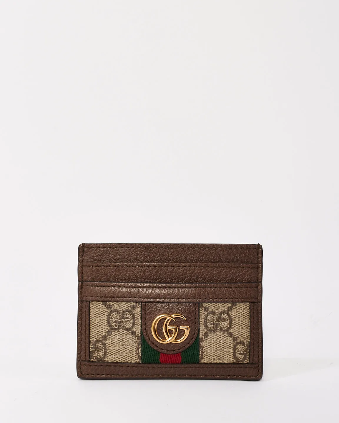 Gucci Brown Canvas & Leather Ophidia GG Card Case