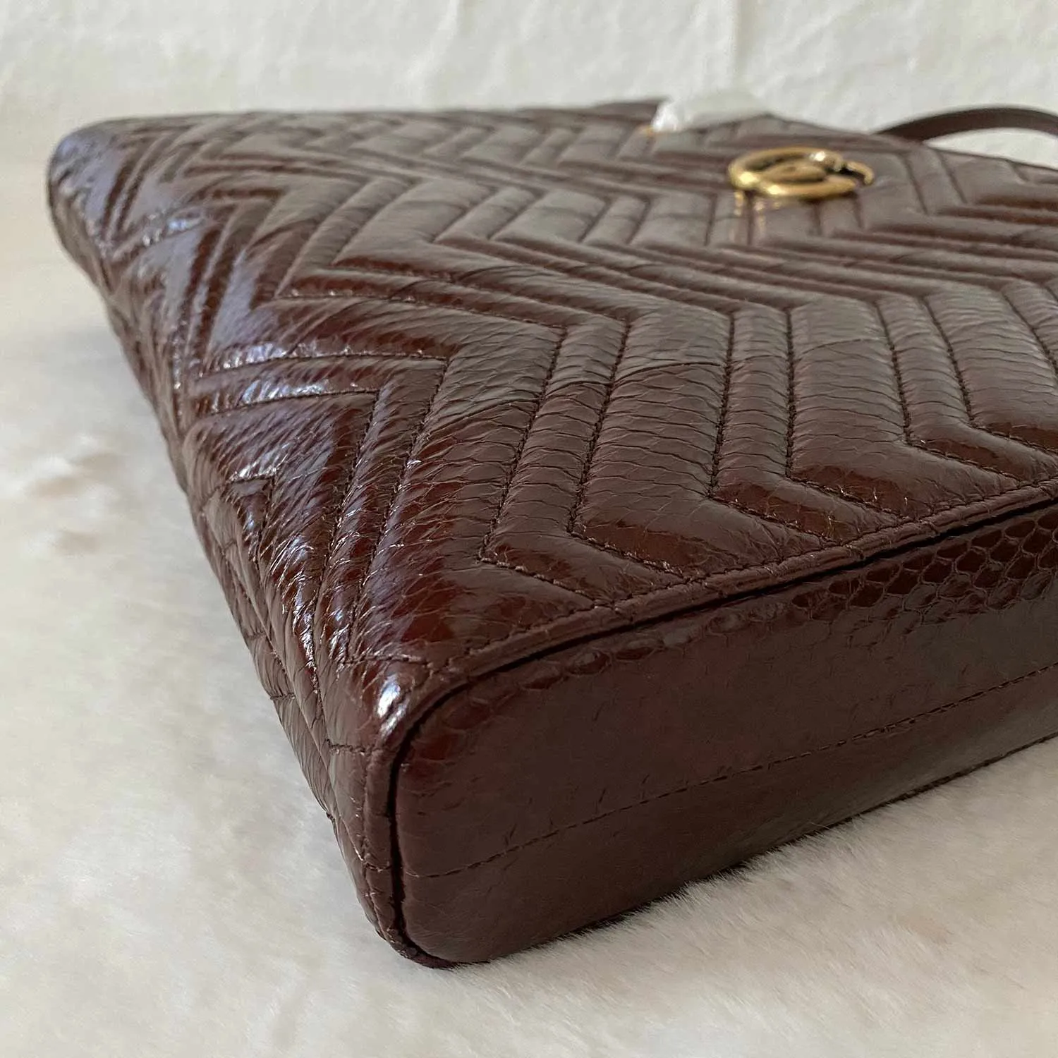 Gucci GG Marmont Snake Skin Tote Bag
