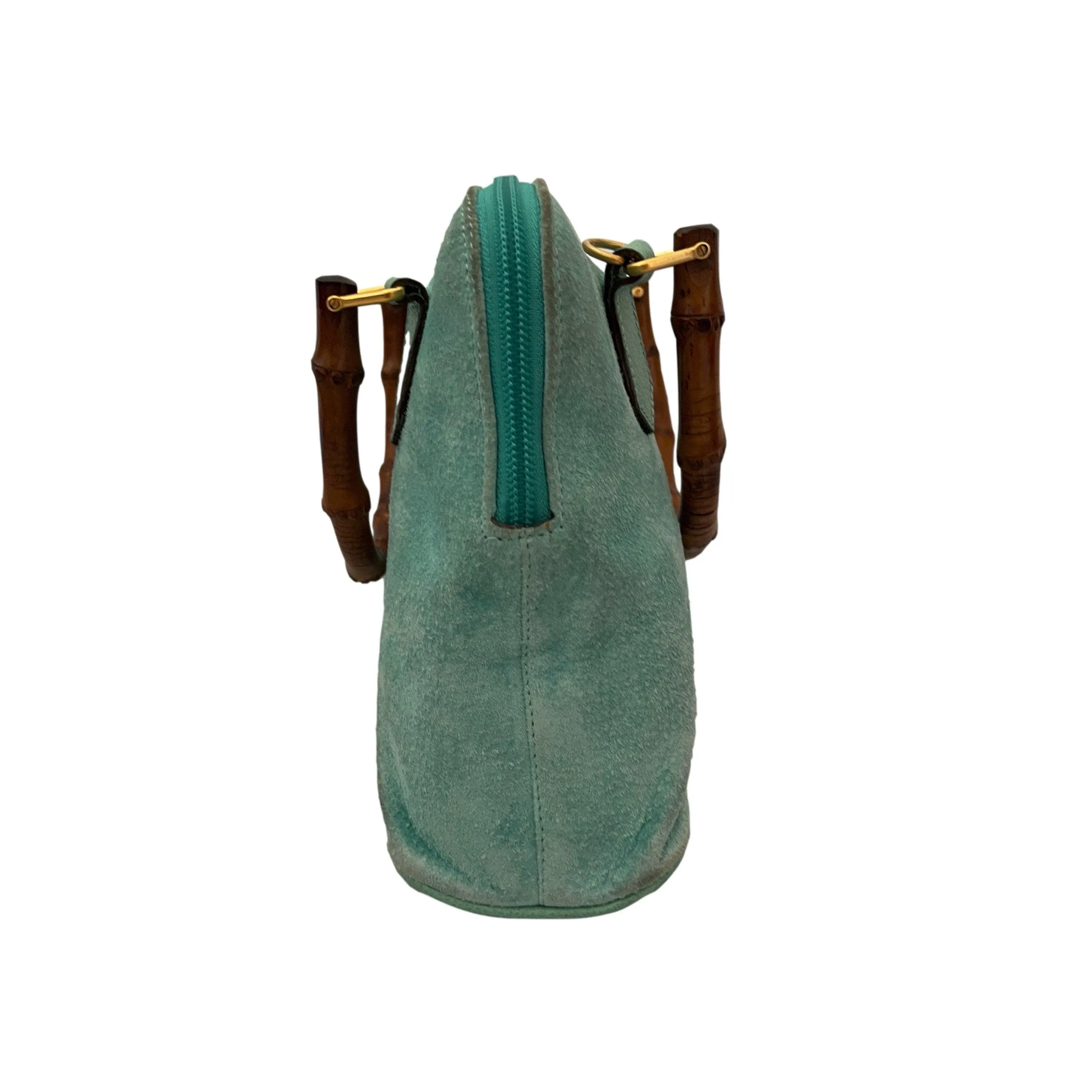 Gucci Turquoise Suede Two Way Bag