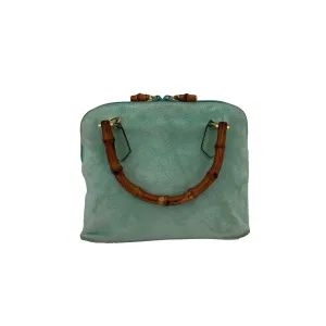 Gucci Turquoise Suede Two Way Bag