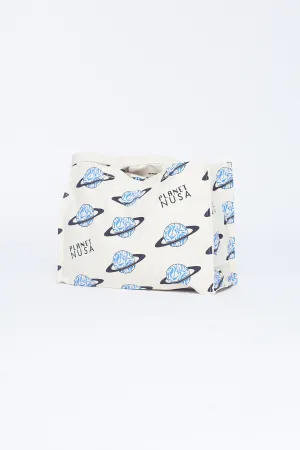 GYM BAG BLUE SWIRLY PLANETS
