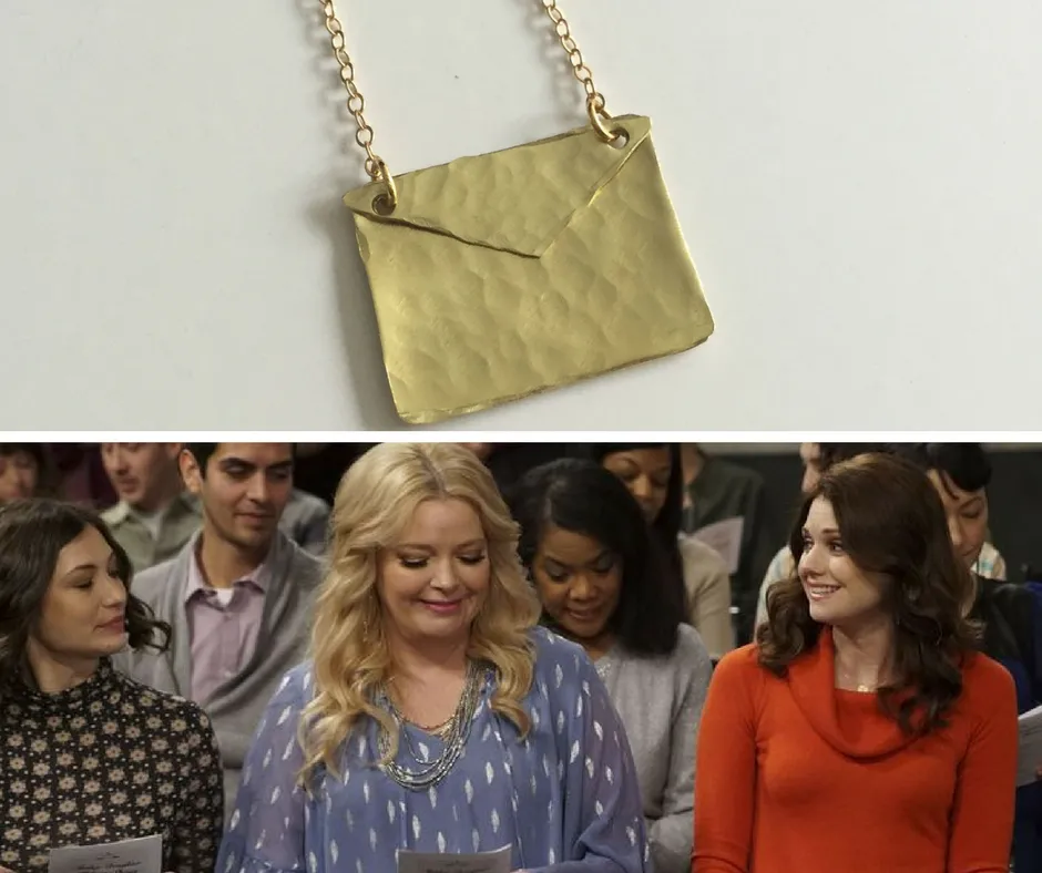 Hammered Gold Envelope Love Letter Necklace