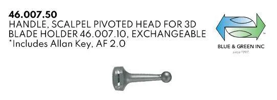 Handle Scalpel Pivoted Head for 3D Blade Holder Exchangeable (46.007.50)