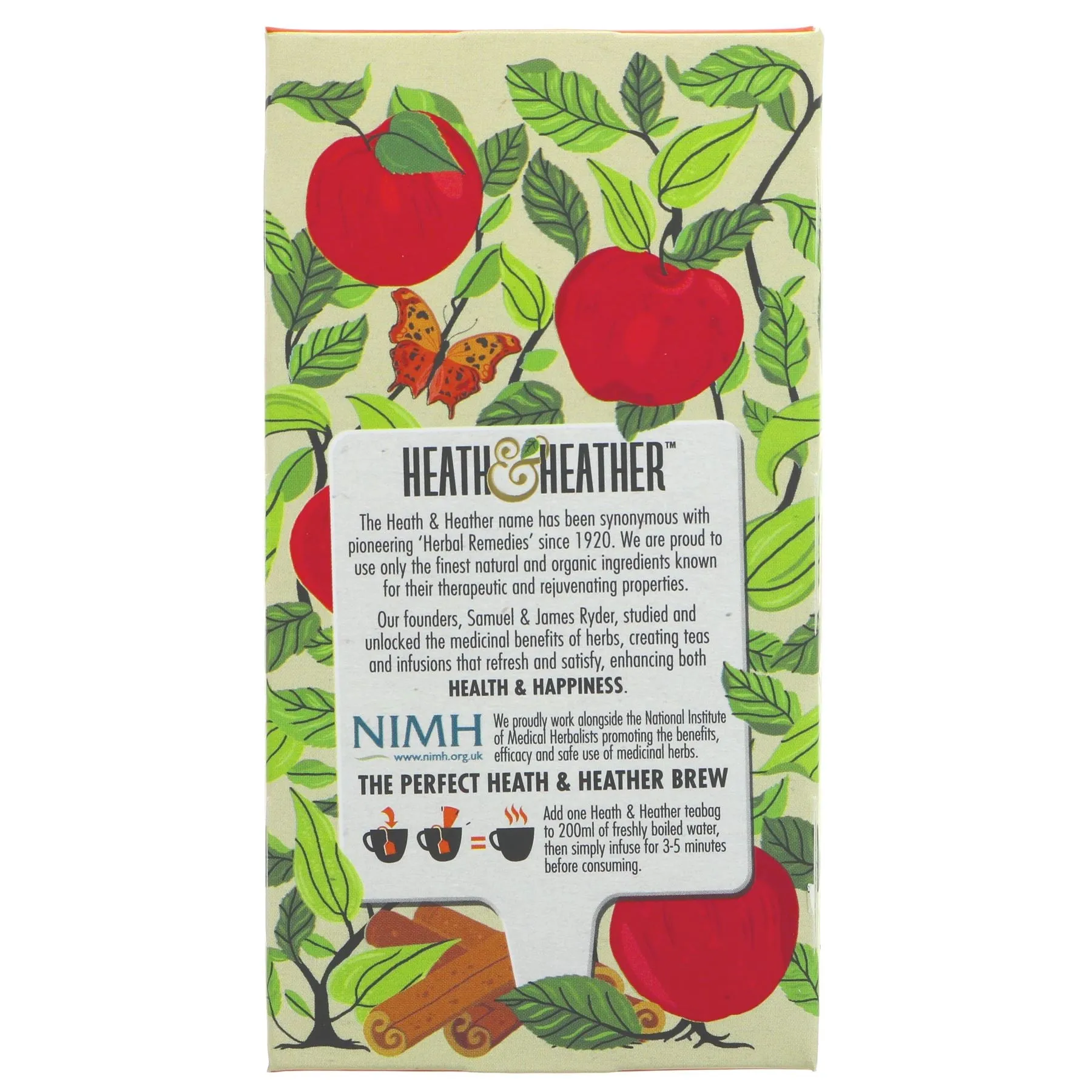 Heath And Heather | Apple & Cinnamon - string, tag and envelope | 20 bags