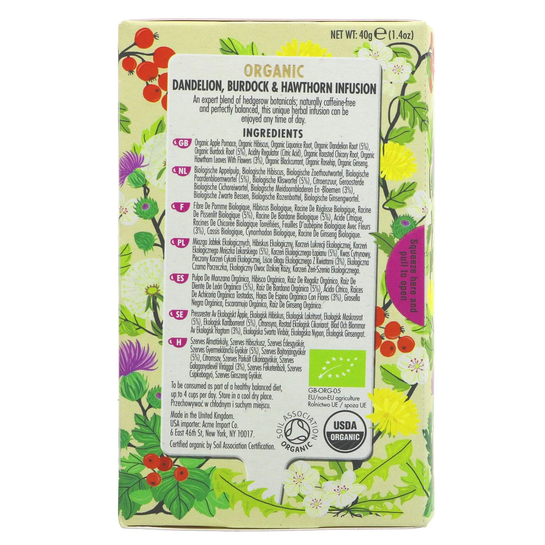 Heath And Heather | Dandelion,Burdock & Hawthorn - String, tag and envelope | 20 bags