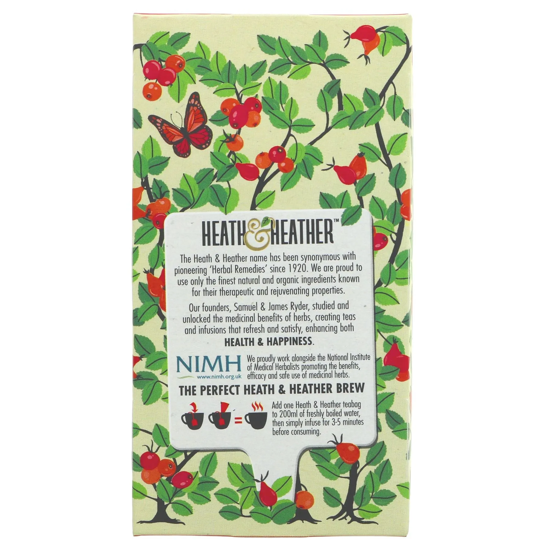 Heath And Heather | Wild Rosehip - string, tag and envelope | 20 bags