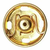 Hemline Snap Fasteners: Sew-on: Gold: 13mm: Pack of 6