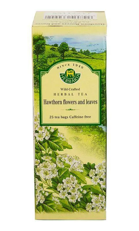 Herbaria Hawthorn Flowers & Leaves Tea (Crataegus Oxyacantha) 25 Tea Bags