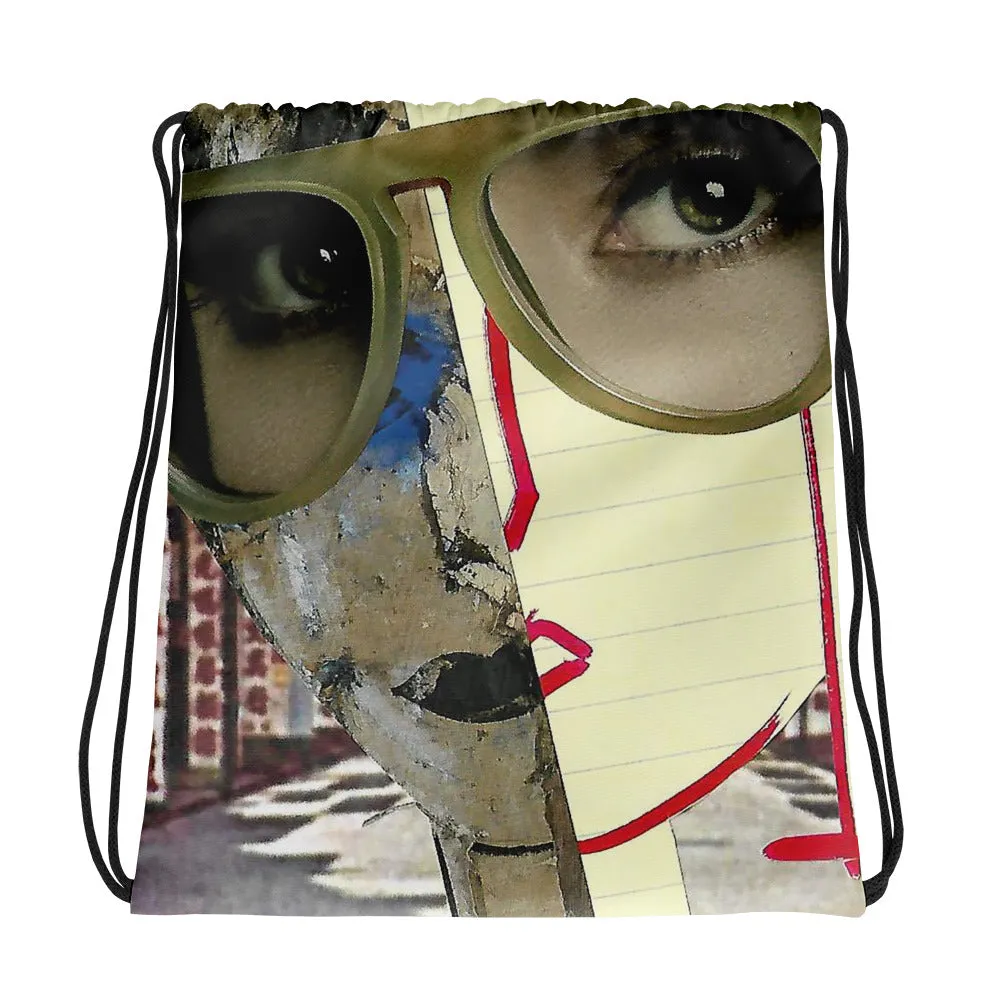 Here and There - Drawstring bag