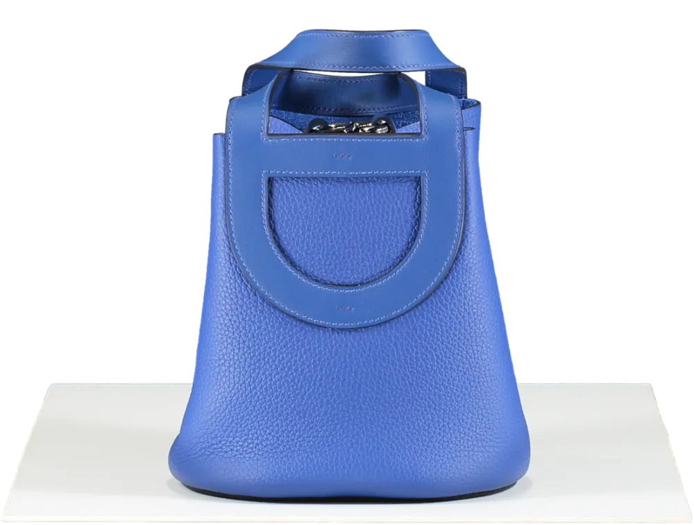 Hermès In The Loop 18 Taurillon Clemence Leather Bleu Royale Bag with palladium hardware BOX FRESH