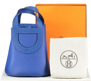 Hermès In The Loop 18 Taurillon Clemence Leather Bleu Royale Bag with palladium hardware BOX FRESH