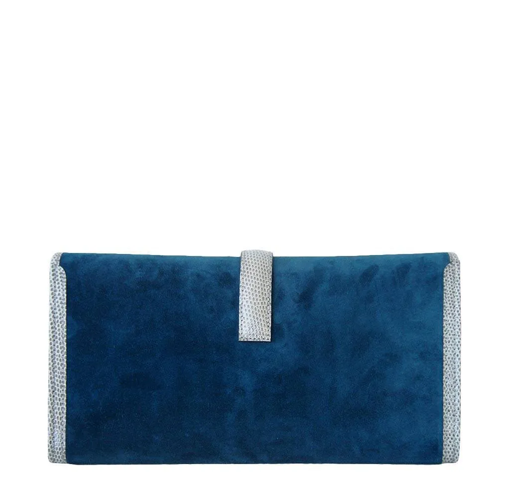Hermès Jige 29 Blue Suede Lizard Bag