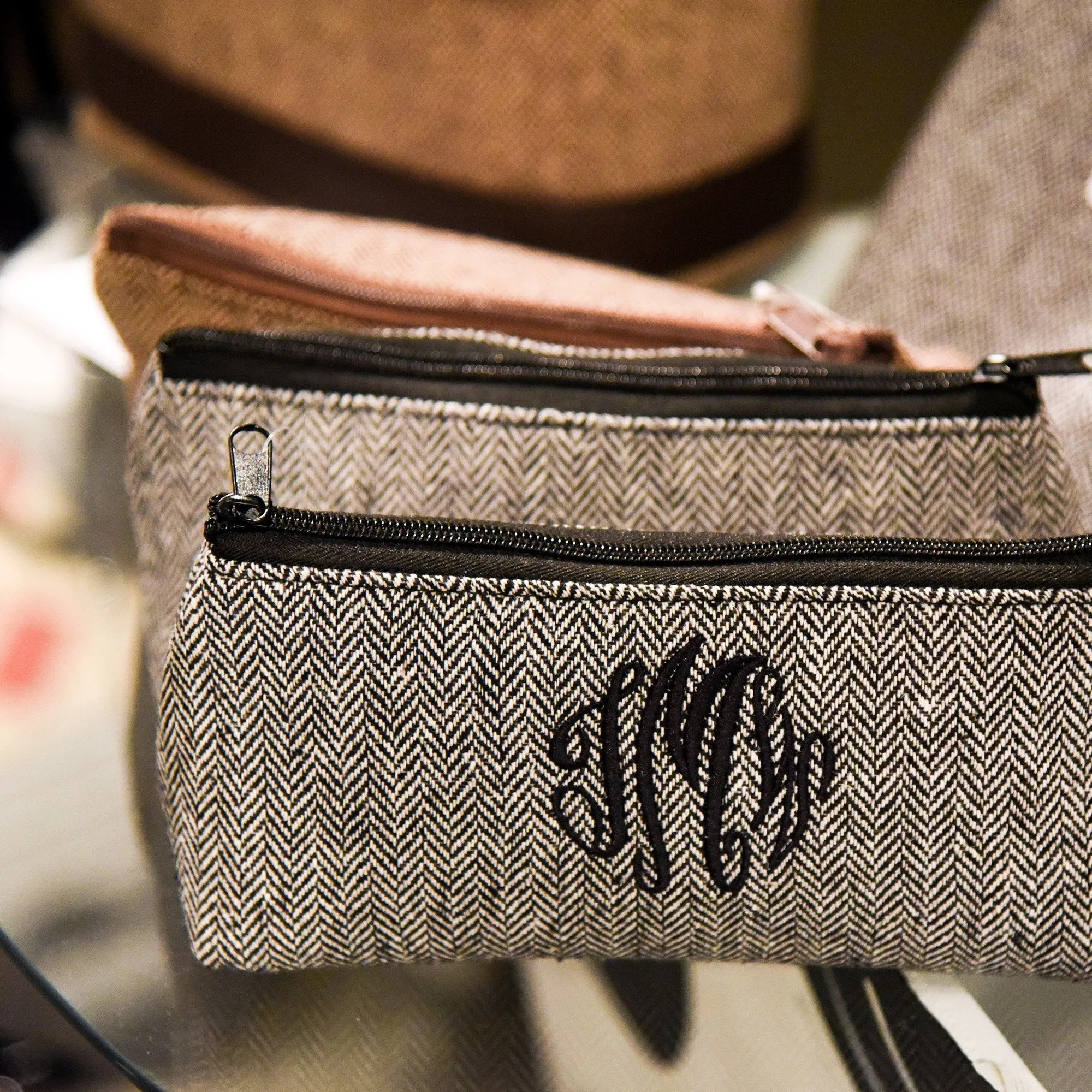 Herringbone Grab N Go Pouch Makeup Bag Travel Accessory