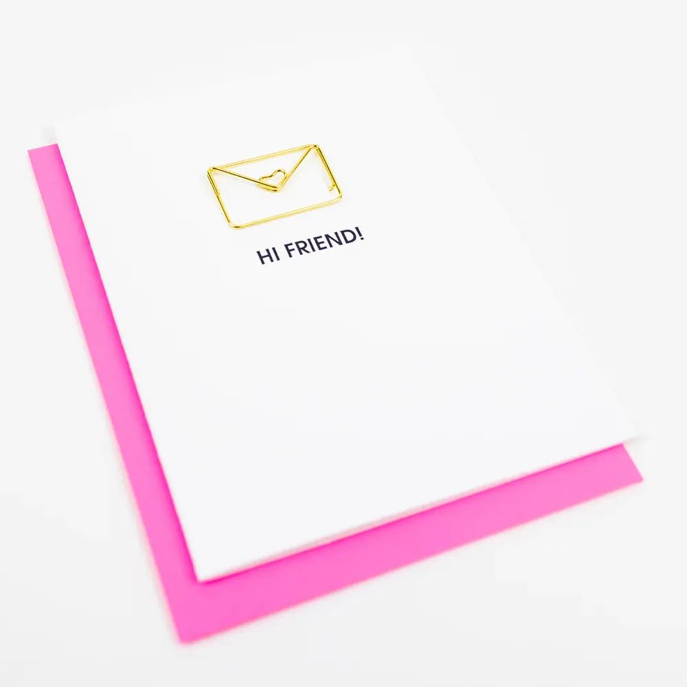 Hi Friend Envelope Paper Clip Card