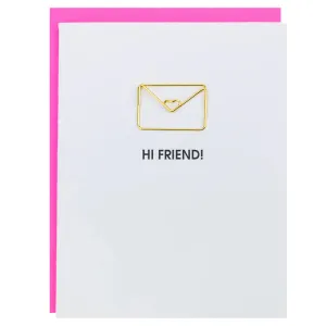 Hi Friend Envelope Paper Clip Card