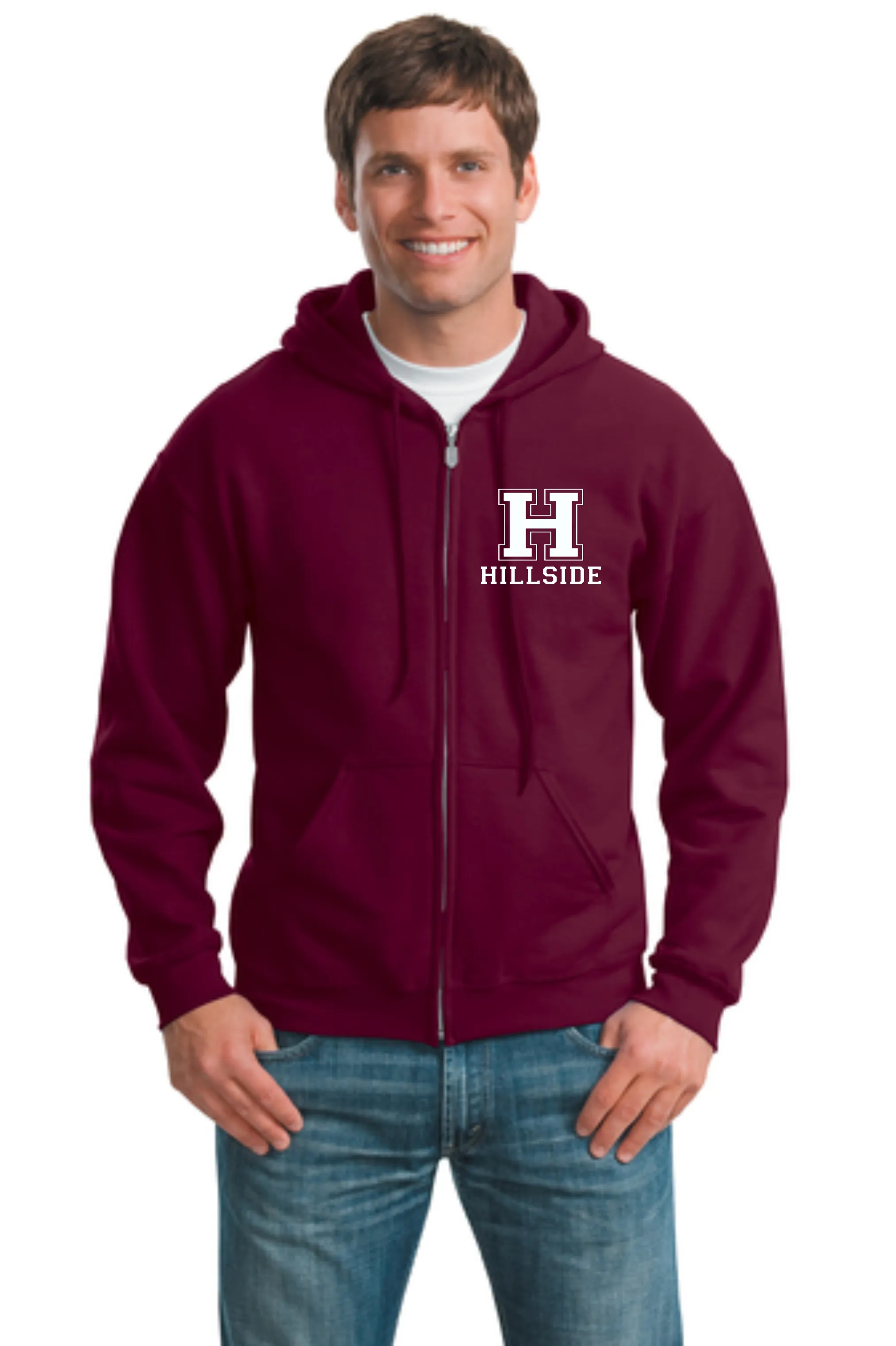 Hillside Adult Unisex Full Zip Hooded Sweatshirt